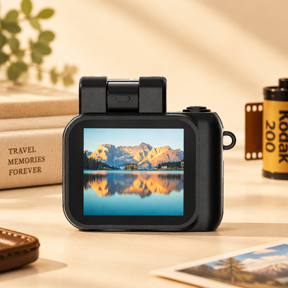 CLICAM Mini Camera back view with flip screen